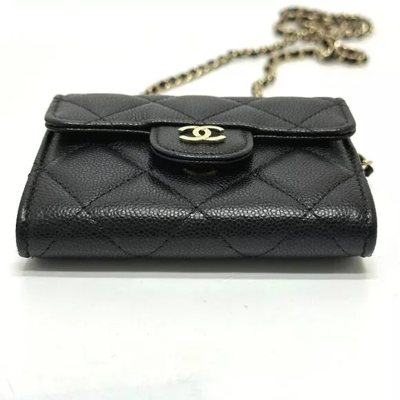 CHANEL AP0238 CC Mark Matelasse Pochette coin purse Unused